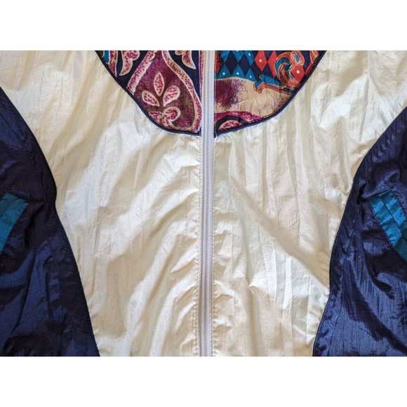 Vintage 80s 90s Windbreaker/Tracksuit Jacket Abstract Size M PETITE - Picture 5 of 7